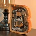 thumbnail image 2 of Hucha de madera con 26 letras en inglés, caja de ahorro de dinero, almacenamiento de monedas, adorno de escritorio, decoración, regalo para niños, 2 of 4