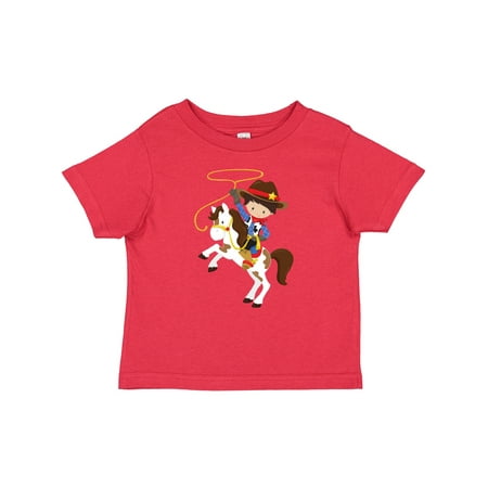

Inktastic Cowboy Sheriff Horse Lasso Western Brown Hair Gift Baby Boy T-Shirt