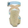thumbnail image 2 of BLISSFUL STEP Women's Shoes Espadrille Wedge Slingback Crisscross Sandals Sky Blue 10, 2 of 7