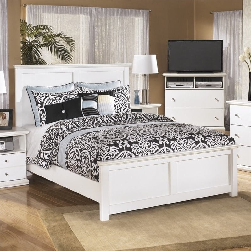 Ashley Furniture Bostwick Shoals Wood, Breeze White Queen Panel Bed