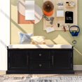 thumbnail image 2 of Wulawindy Storage Bench with 2 Drawers and 2 cabinets, Shoe Bench with Removable Cushion for Living Room, Entryway, 2 of 7