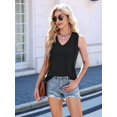 thumbnail image 3 of Women'S Sleeveless Tops Summer V Neck Loose Tank Tops, Vest Style T Shirts for Women Black M, 3 of 7