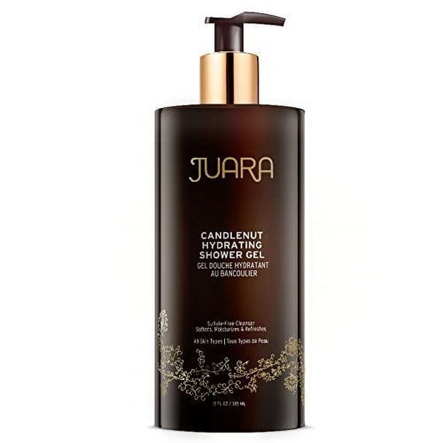 Juara - Gel de Ducha Hidratante Candlenut | Gel de baño hidratante | Jabón Natural | Calmar la piel | Alimentación suave | Vegetariano sin crueldad, sin parabenos ni sulfatos | 12 onzas