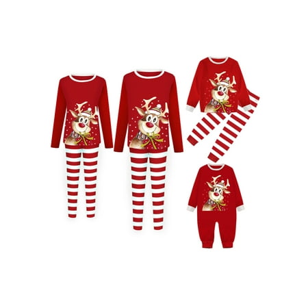 

ZAXARRA Xmas Pjs Family Matching Christmas Pajamas Set Women Men Kids Sleepwear Nightwear