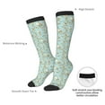 thumbnail image 4 of Xecao Cute Honeybees print thigh-high socks, crafted for both men and women with a stretchy, high-opaque design perfect for daily wear, 4 of 6