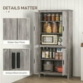 thumbnail image 3 of Resenkos 64-Inch Freestanding Kitchen Pantry with Four Doors, Features Three Adjustable Interior Shelves for All Your Storage Needs, Gray Oak, 3 of 7