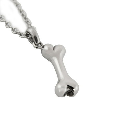 - Stainless Steel Memorial Keepsake Necklace For Loss Of Loved One - Extra Small 1 Pounds - Silver Dog Bone