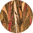 thumbnail image 1 of Ahgly Company Indoor Round Abstract Orange Modern Area Rugs, 8' Round, 1 of 4
