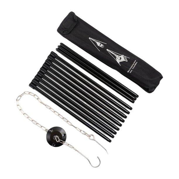 Soporte de trípode desmontable para , cadena colgante, colgador de utensilios de cocina soporte triangur portátil apto para mochileros, Negro Macarena trípode de cocina