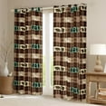 thumbnail image 2 of Rustic Deer Window Curtains Bear Patchwork Blackout Curtains,Woodland Animals Curtains & Drapes Brown Buffalo Checkered Plaid Cabin Country Decor,Grid Lattice Farmhouse Decor, 2 of 6