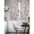 thumbnail image 5 of Boho Leaf Semi Sheer Curtains 72 Inch Length 2 Panels Set, Orange Red Spring Farmhouse Pastoral Tribal Sheer Kitchen Curtain Privacy Voile Window Curtain for Living Room Bedroom Rod Pocket Drapes, 5 of 7