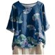 thumbnail image 4 of Moda Mujer Causal Cuello Redondo Blusa Estampada 1/2 Manga Camiseta Verano Tops Fridja  hjk3332, 4 of 4