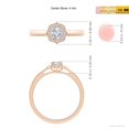 thumbnail image 4 of ANGARA Natural Style Cushion Diamond Halo Engagement Ring in 14K Rose Gold for Women (Size-4mm| Color-H| Clarity-SI2) | April Birthstone, Anniversary, Jewelry Gift for Women | Natural Diamond Ring, 4 of 8