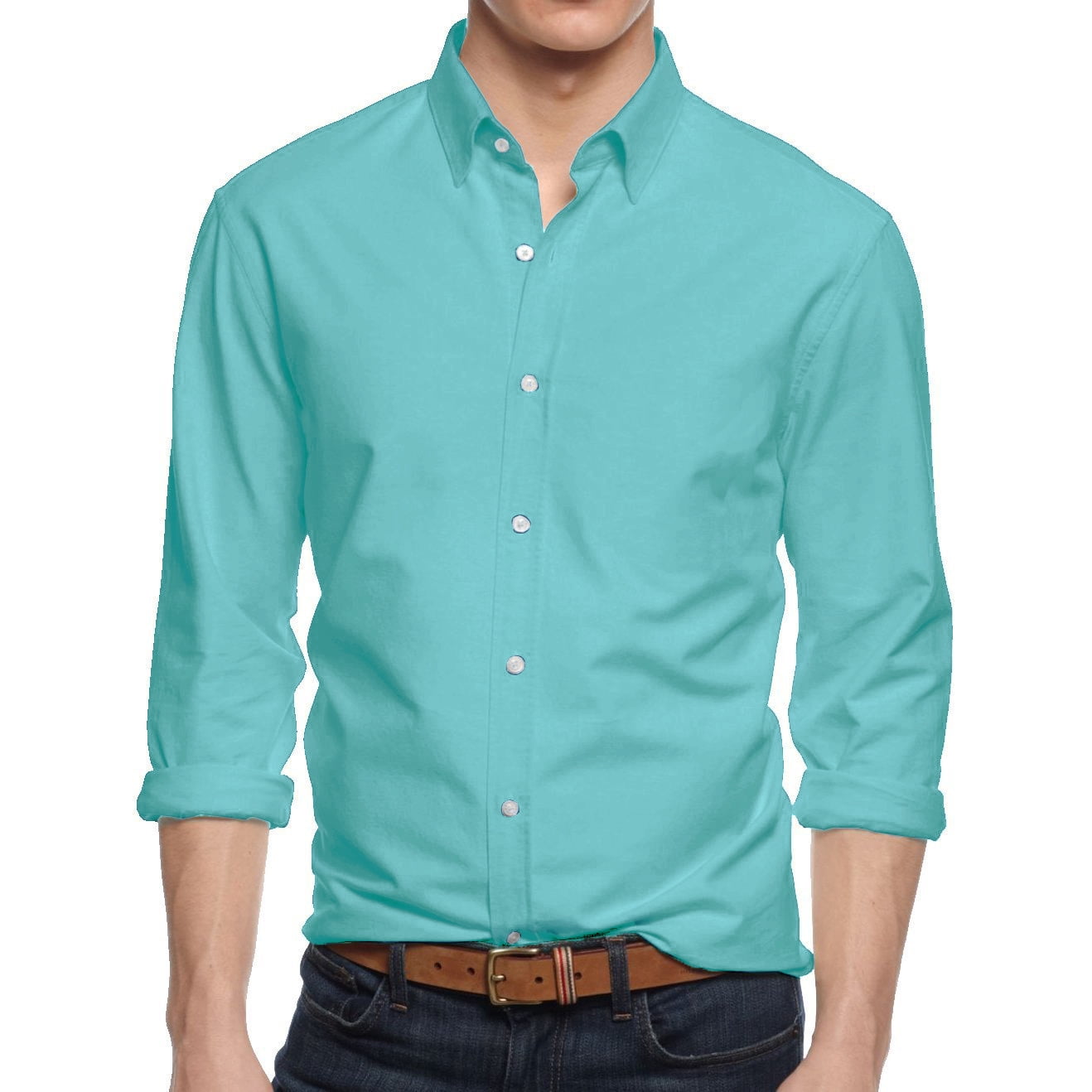 Ma Croix Men's Premium Dress Shirts Slim Fit Long Sleeve