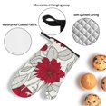thumbnail image 4 of Oven Mitts and Pot Holders 4 Piece, Leaves Anemone Flowers Red Grey High Heat Slip Resistant Oven Mitt and Trivets Set Kitchen Oven Glove Pot Holders for Cooking Baking Grilling, 4 of 7