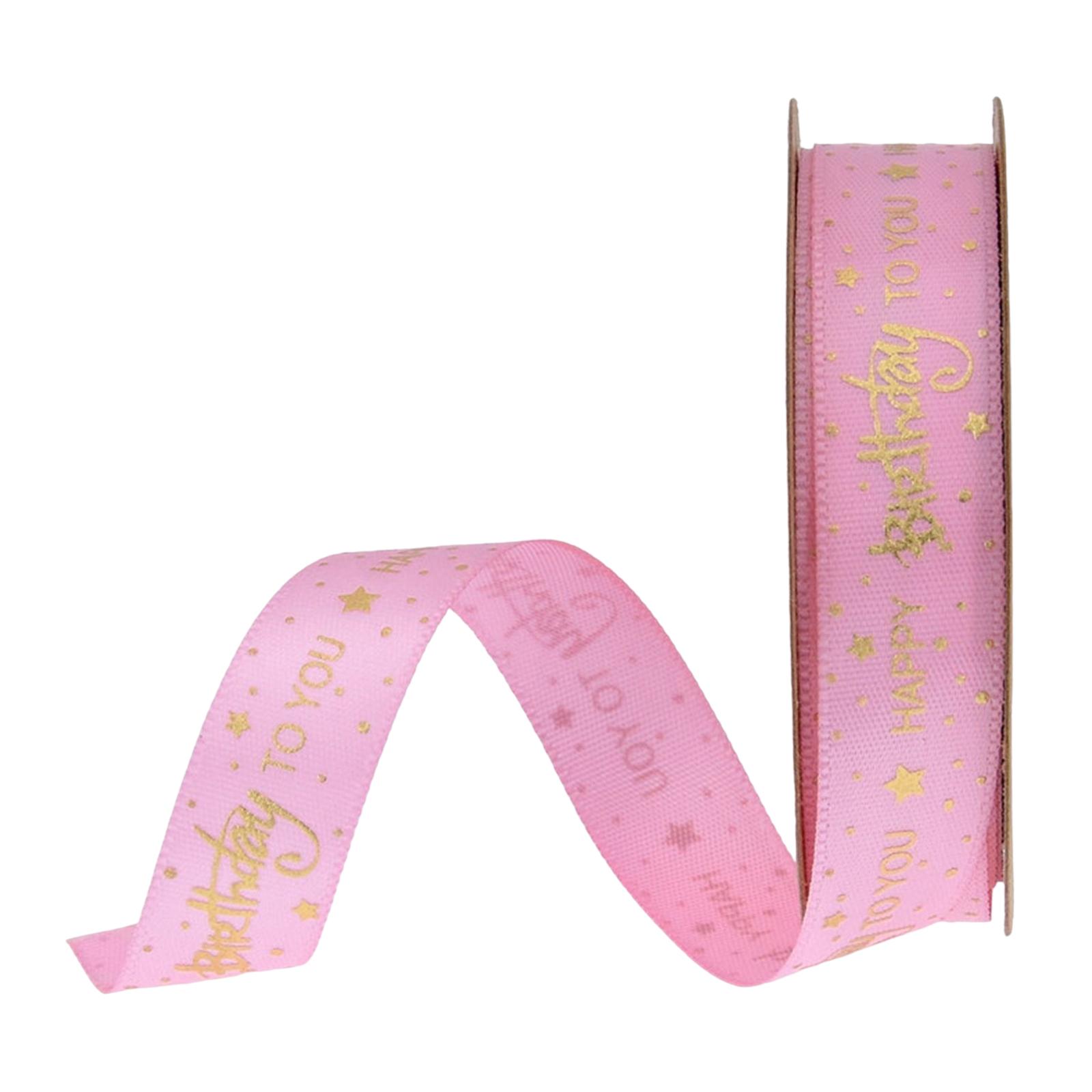 0.59 Happy Birthday Ribbons Gift Wrapping Ribbon DIY Trimming Polyester  Satin for Birthday Craft Bouquet Scrapbooking , 