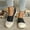 Black, variant on Women's Color Block Hollow Knit Slip On Wedge Walking Shoes, Breathable Mesh Soft Cushioned Casual Daily Footwear(Khaki,5.5)