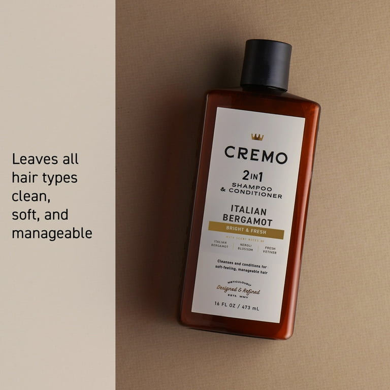 Cremo 2-in-1 Italian Bergamot Shampoo & Conditioner, 16 oz