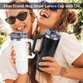 thumbnail image 3 of AYAOQIANG 40 oz Tumbler with Handle and Straw Lid Insulated Tumblers Cups with Lids Straws Double Wall Vacuum Leak Proof Stainless Steel 40oz Tumbler Travel Mug Gifts for Men or Women, 3 of 7