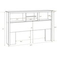 thumbnail image 6 of BOWERY HILL Country Style Freestanding Full/Queen Wood Bookcase Bed Headboard and Cabinet Storage in Cherry, 6 of 6