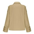 thumbnail image 5 of Fiaer Work Jackets for Women Double Breasted Plus Size Shirts Long Sleeve V Neck Lapel Collared Trendy Solid Tops with Pocket Khaki XXL, 5 of 6