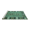 thumbnail image 2 of Ahgly Company Machine Washable Indoor Rectangle Persian Turquoise Blue Traditional Area Rugs, 6' x 9', 2 of 4
