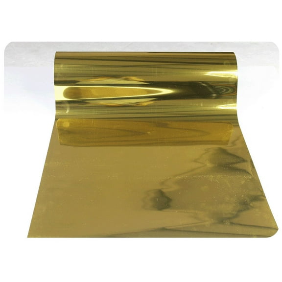 INTBUYING 1 Yard Foil PET Metal light Heat Transfer Vinyl Film for Textile Heating Press T-shirts 19.29in Width Gold