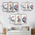 thumbnail image 4 of Designart "Swirling Multicolored Paint II" Modern Framed Wall Art Set Of 3 - Pink Abstract Spirals Frame Gallery Set For Office Decor, 4 of 6