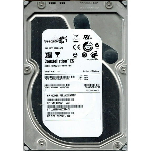 Seagate ST32000644NS P/N: 9JW168-280 F/W: HPG1 2TB KRATSG