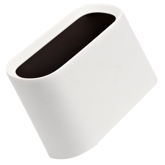 FELTECHELECTR Compact Small Desktop Trash Can with Lid, White Mini Waste Bin for Home, Office, Bedroom Use