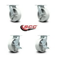 thumbnail image 2 of 6 Inch Semi Steel Swivel Caster Set with Ball Bearings 2 Brakes Service Caster, 2 of 2