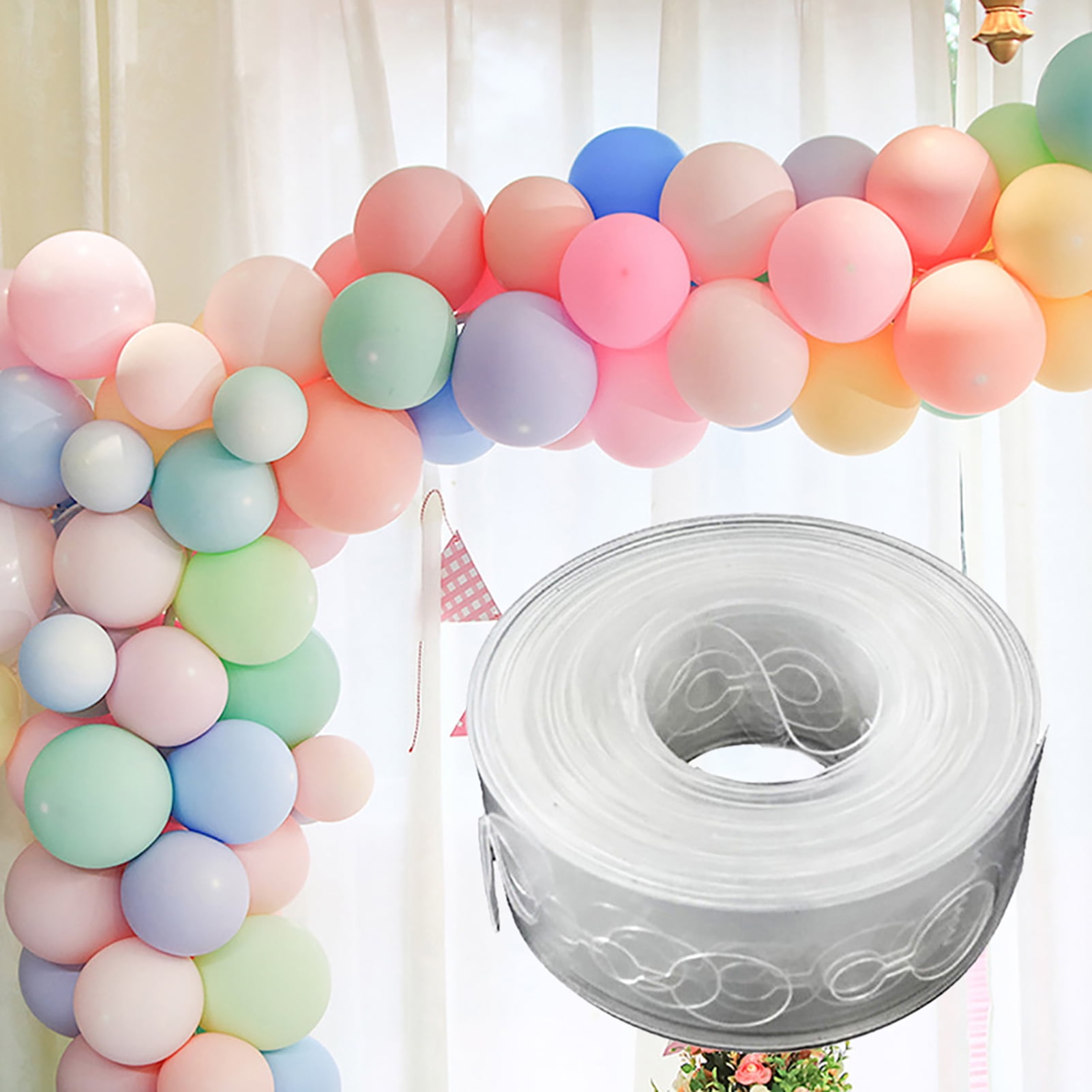 Balloon String Transparent Flexible Plastic Rolls Balloon Tape Strips for  Birthday by Leaveforme