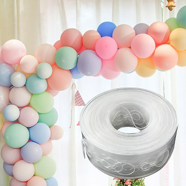 Funie Balloon String Transparent Flexible Plastic Rolls Balloon Tape Strips  for Birthday 