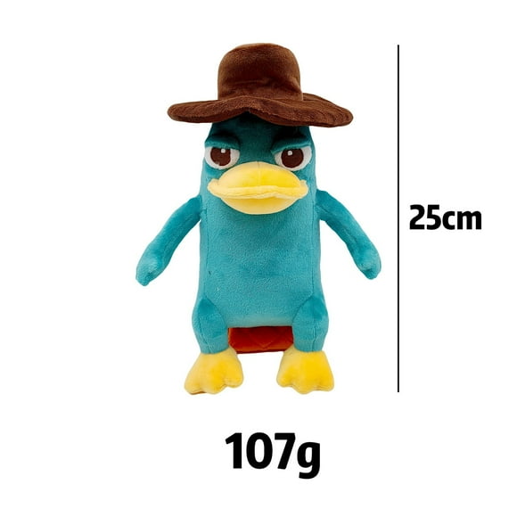 Perry la Peluche de l'Ornithorynque, Jouet en Peluche pour Fans de Dessins Animés, 25cm Belle Peluches d'Ornithorynque, Coussin Doux pour Décoration de Chambre d'Enfants, Cadeaux d'Anniversaire, Cadeau de Noël pour Amis, Enfants