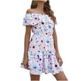 thumbnail image 2 of HIMIWAY Summer Dresses for Women 2023 Fashion Women Spring and Summer Printing Irregularity Short Sleeve Tunic Dresses Sun Dress Pink XL, 2 of 5