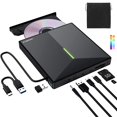 thumbnail image 1 of Unidad externa de CD/DVD ORIGBELIE TP888 con 4 puertos USB y ranuras para tarjetas, 1 of 9