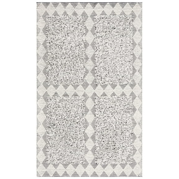 SAFAVIEH Natura Raleigh Geometric Area Rug, Black/Ivory, 8' x 10'