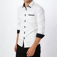 thumbnail image 2 of DeHolifer Mens Dress Shirt Color Block Long Sleeve Business Casual Button Down Work Shirts White S, 2 of 6