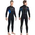 thumbnail image 3 of Naiovety Traje de buceo de 3mm, Material de nailon, buena elasticidad, traje de baño de una pieza de estilo de manga larga, traje de neopreno con ribete Deportes acuáticos Hombre Azul Oscuro SG Naiovety OD020682-16, 3 of 6