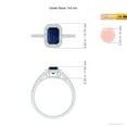 thumbnail image 5 of Angara Natural Blue Sapphire Halo Ring - Emerald-Cut 1.05 ct Blue Sapphire Ring in 14K White Gold for Women (Size-7x5mm) | September Birthstone Jewelry, 5 of 9
