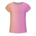 thumbnail image 3 of QLEICOM Women's Tee Shirts, Gradient Color Print Short Sleeve Crew Neck Tee Casual Loose Fit Summer Shirt Tops, Plus Size Gradient Loose Tops, Tees & Blouses for Women S-5XL, 3 of 4