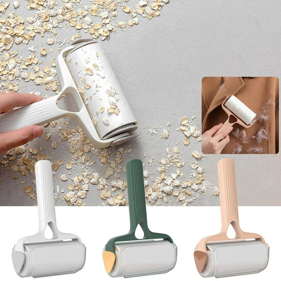 Lint Roller with Cover, Sticky Hair Remover for Clothes, 10cm Wide Adhesive Roller, Reusable Dustproof Lint Brush, Tear-Off Sheets, Hanging Design for Easy Storage