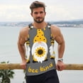 thumbnail image 6 of Fotbe Bee Kind Pattern Men's Quick Dry Workout Tank Top Gym Muscle Tee Fitness Bodybuilding Sleeveless T Shirt Breathable Workout Shirt-Large, 6 of 9