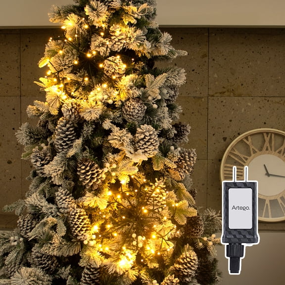 Luces serie 112 led star burst Artego con 2 ramos de 40cm de diámetro unidos de 56 leds GAMMA Decoración Navidad eventos bodas LED christmas string lights waterproof 8 modos uso temporizador