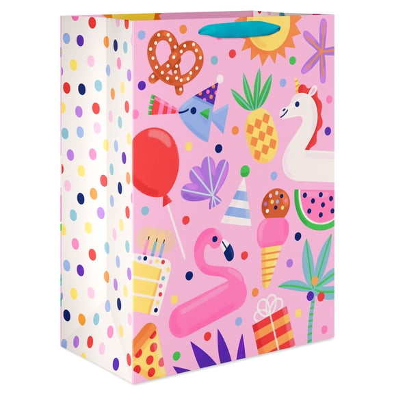 American Greetings Large Pink Gift Bag for Birthday- Designed by Allison Black