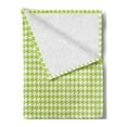 thumbnail image 2 of Houndstooth Soft Flannel Fleece Throw Blanket, Abstract Textile Pattern Scottish Four-Pointed Checks Motif, Cozy Plush for Indoor and Outdoor Use, 70" x 90", Lime Green White, by Ambesonne, 2 of 5