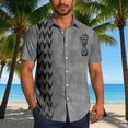 thumbnail image 5 of Gray Hippie Medieval Hawaiian Workout Athletic Bowling Beach Casual Tops for Mens Fall Summer Short Sleeve Turtle Neck Floral Tops Blouses Shirts Man 2026 3XL, 5 of 6