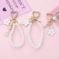 thumbnail image 2 of Alloy Keychain Pendant Cute Flower Letter Pearl Bag Pendant, 2 of 4