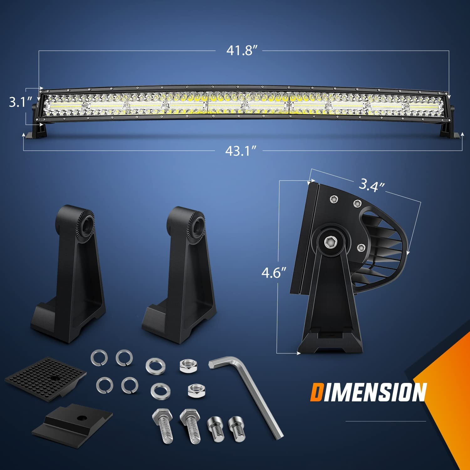 Nilight 42 in LED High Power Light Bar fits Trucks SUV Ute ATV Truck