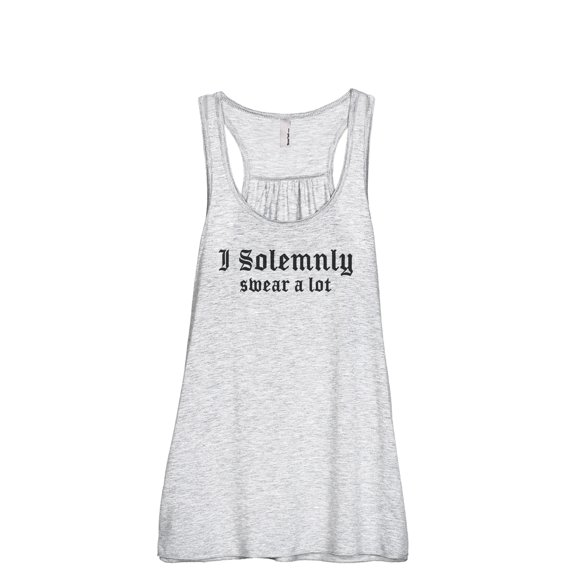 I Solemnly Swear A Lot Women's Fashion Sleeveless Flowy Racerback Workout Yoga Tank Top Sport Grey Small